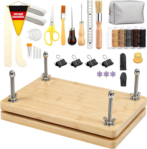 Buchbinderset mit holzpresse - buchbinderset,